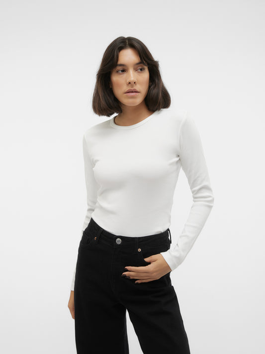 Vero Moda - CHLOE - Ribbed long sleeve basic top