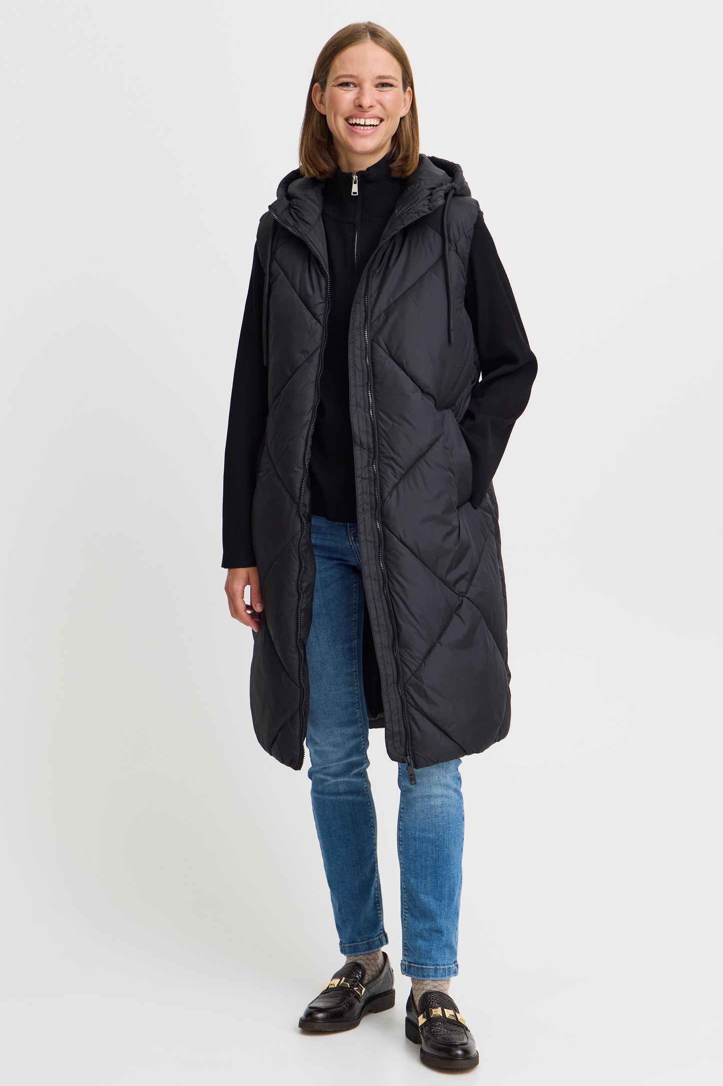 B.Young - BOMINA - Hooded gilet - Black image 1