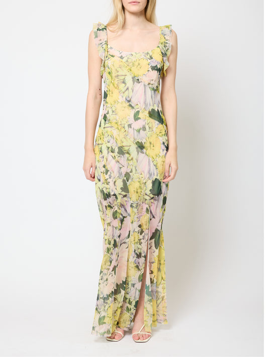 French Connection- 719R1 - Floral chiffon maxi dress