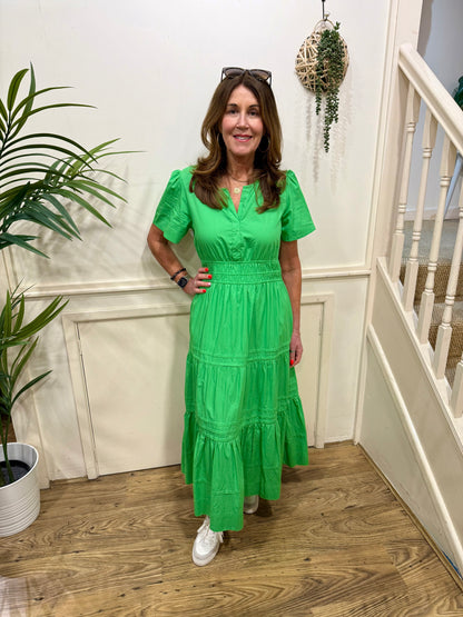 Orientique - POPLIN - Tiered cotton maxi dress