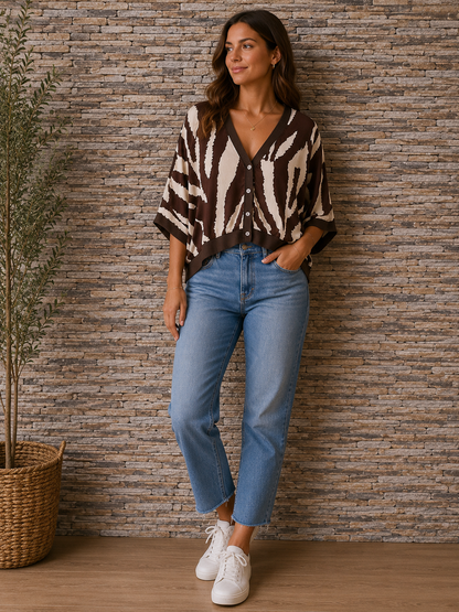 ARIA - Satin printed bomber tops