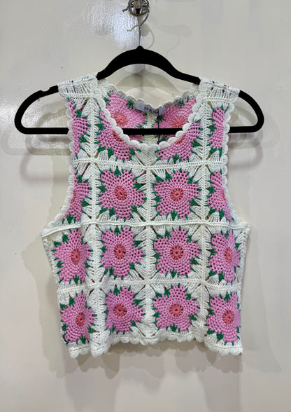 FLEUR - Crochet cropped flower top
