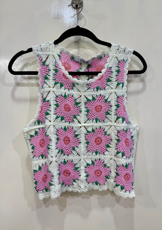 FLEUR - Crochet cropped flower top