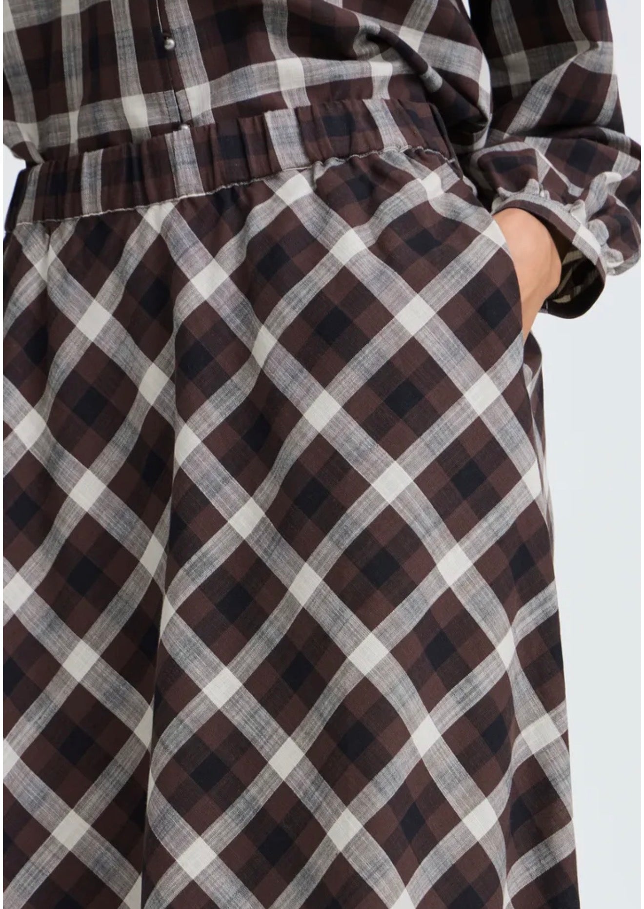 B.Young - FLANNY - Checked midi skirt