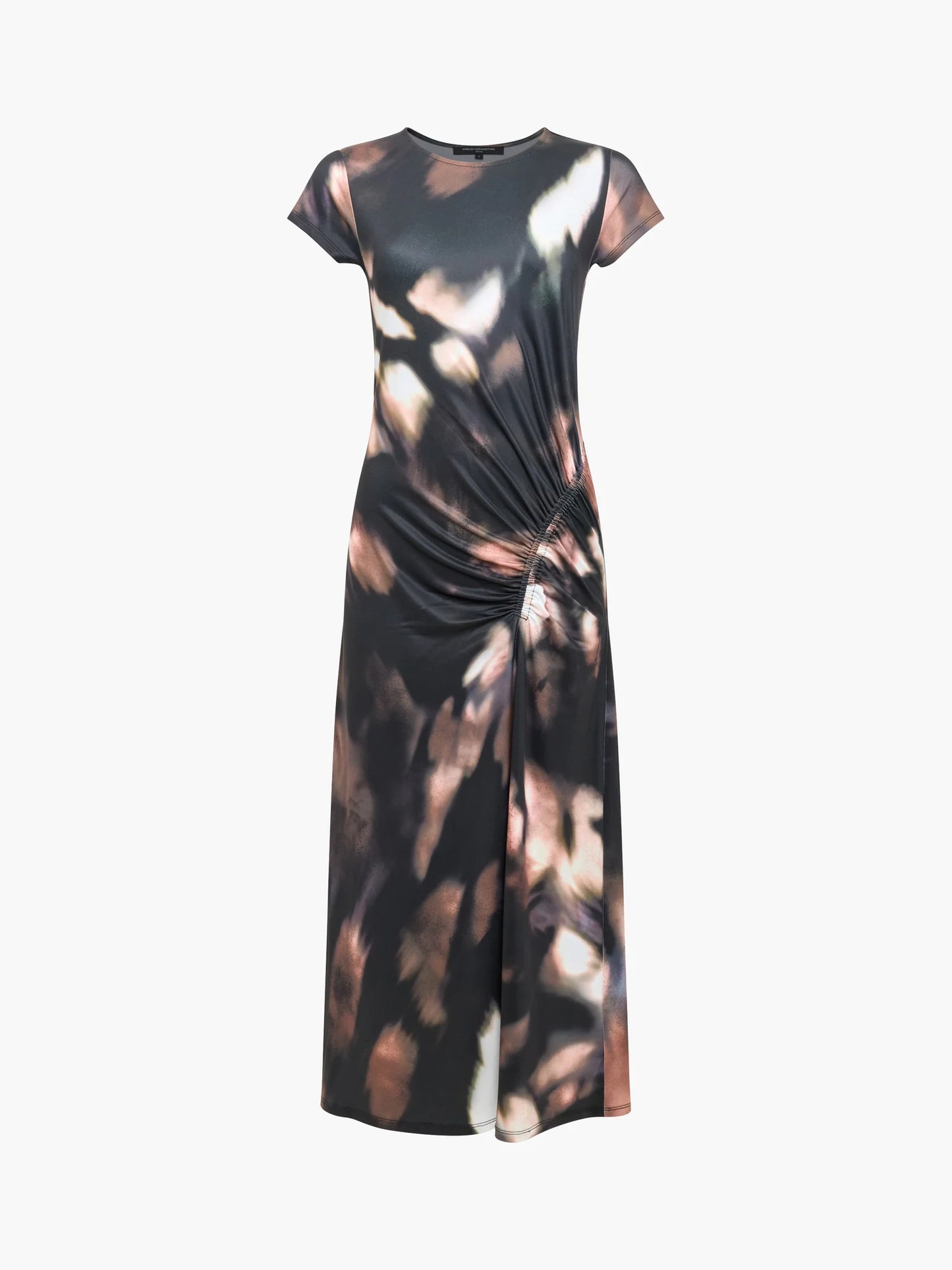 French Connection - Josephine Abstract Printed Jersey Ruched Midi Dress