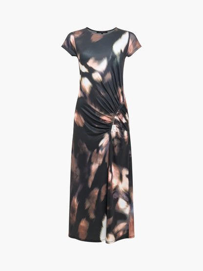 French Connection - Josephine Abstract Printed Jersey Ruched Midi Dress