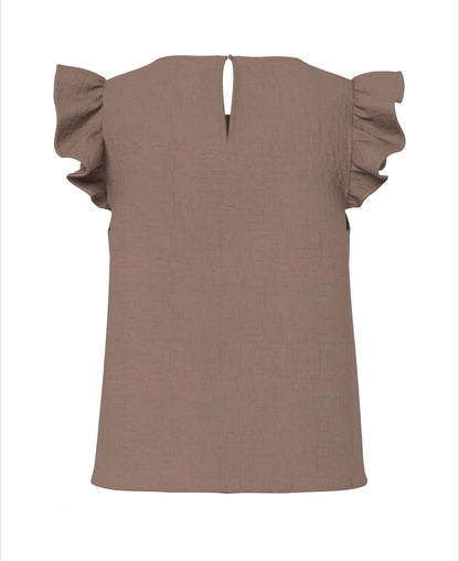 Pieces - SASTINA - Frill cap sleeve top