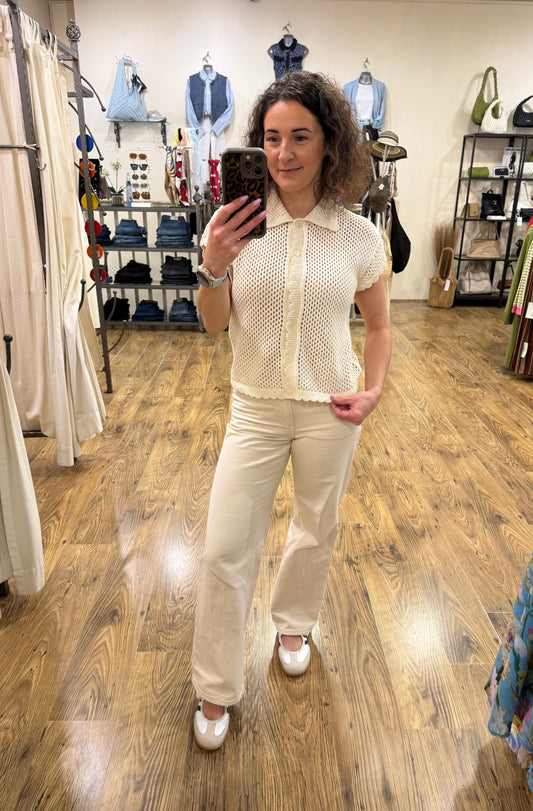 Vero moda - ELIANA - Crochet polo Cardi