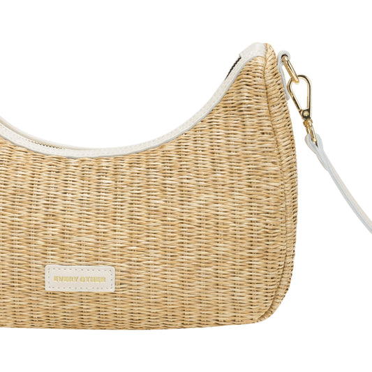 Every Other - 12046 - Straw curve top baguette bag