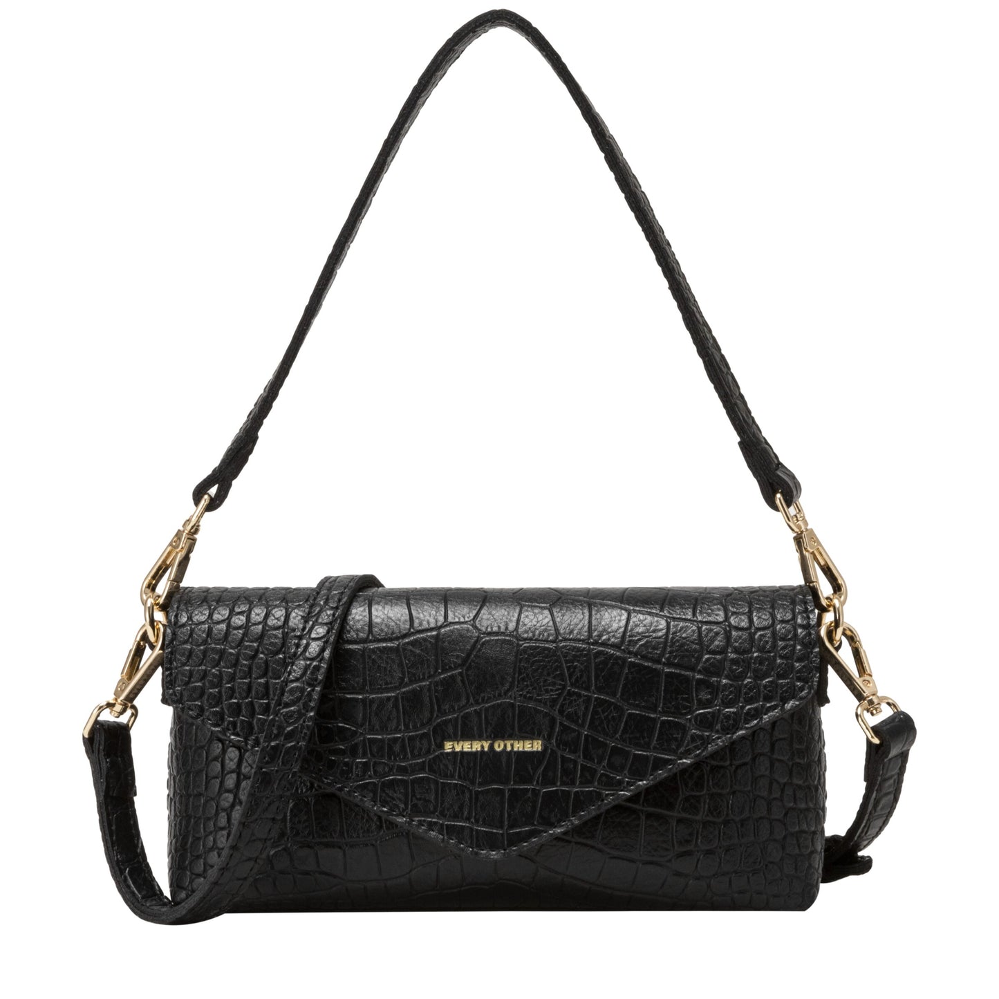 Every Other - 12121 - Flap over croc handbag