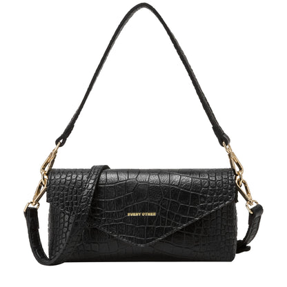 Every Other - 12121 - Flap over croc handbag