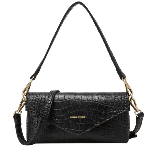 Every Other - 12121 - Flap over croc handbag