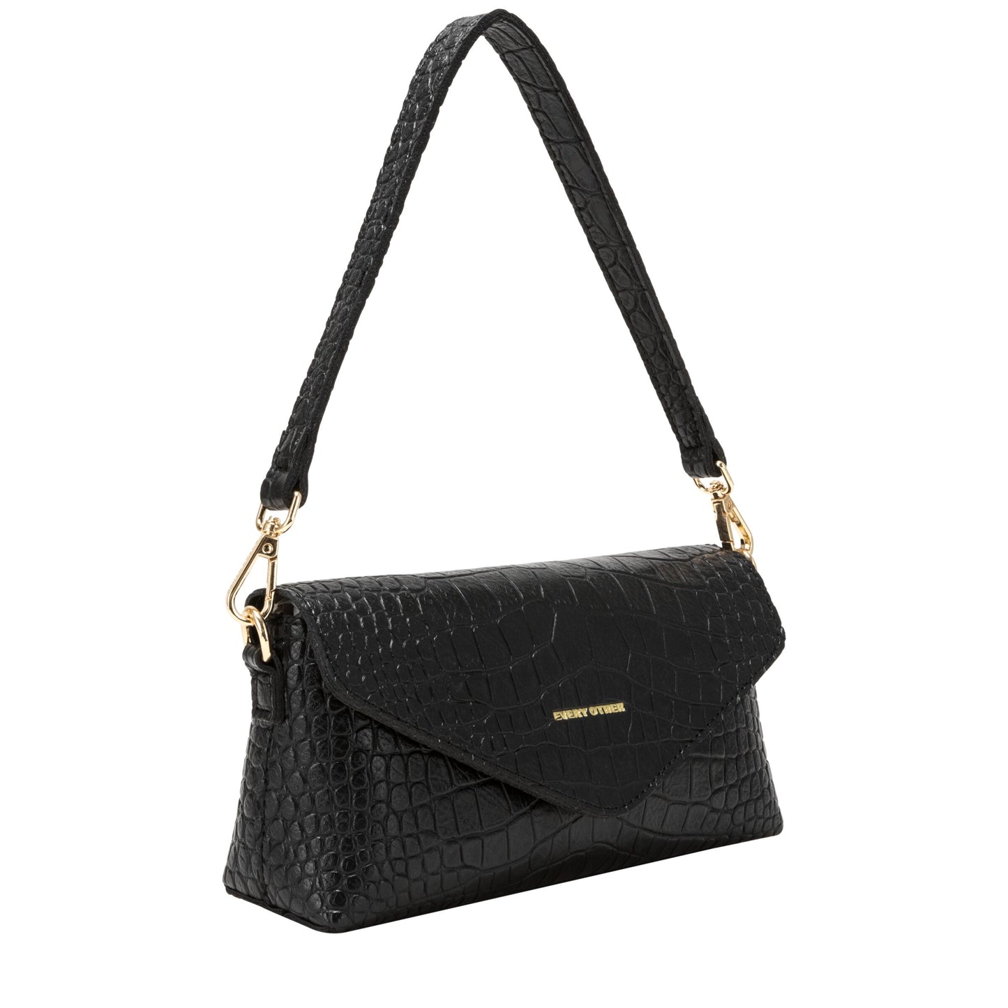 Every Other - 12121 - Flap over croc handbag
