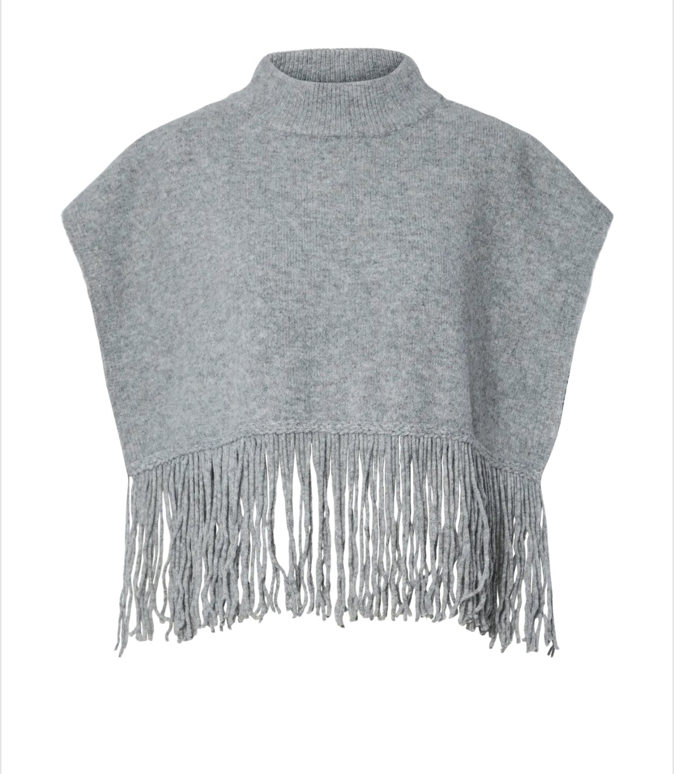 Pieces - JULLE - Fringe detail roll neck poncho