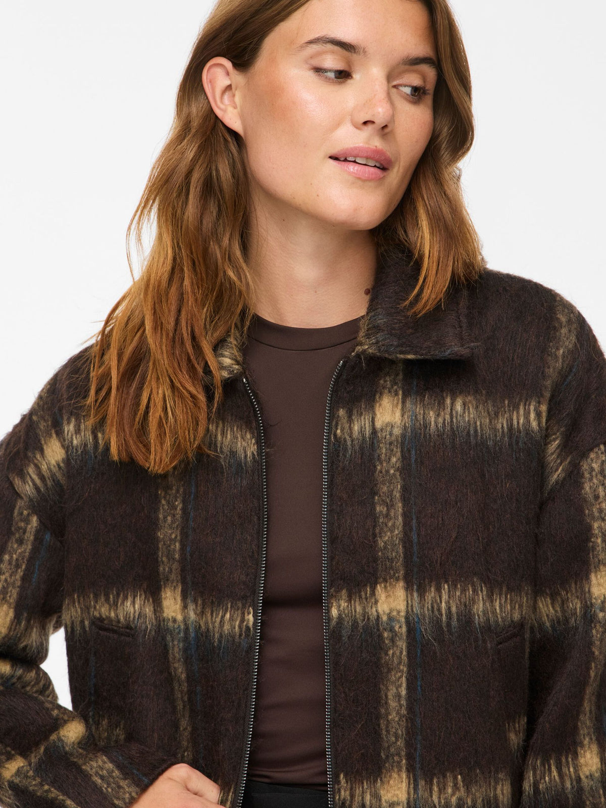 VILA -ZARAH - Checked brushed  jacket