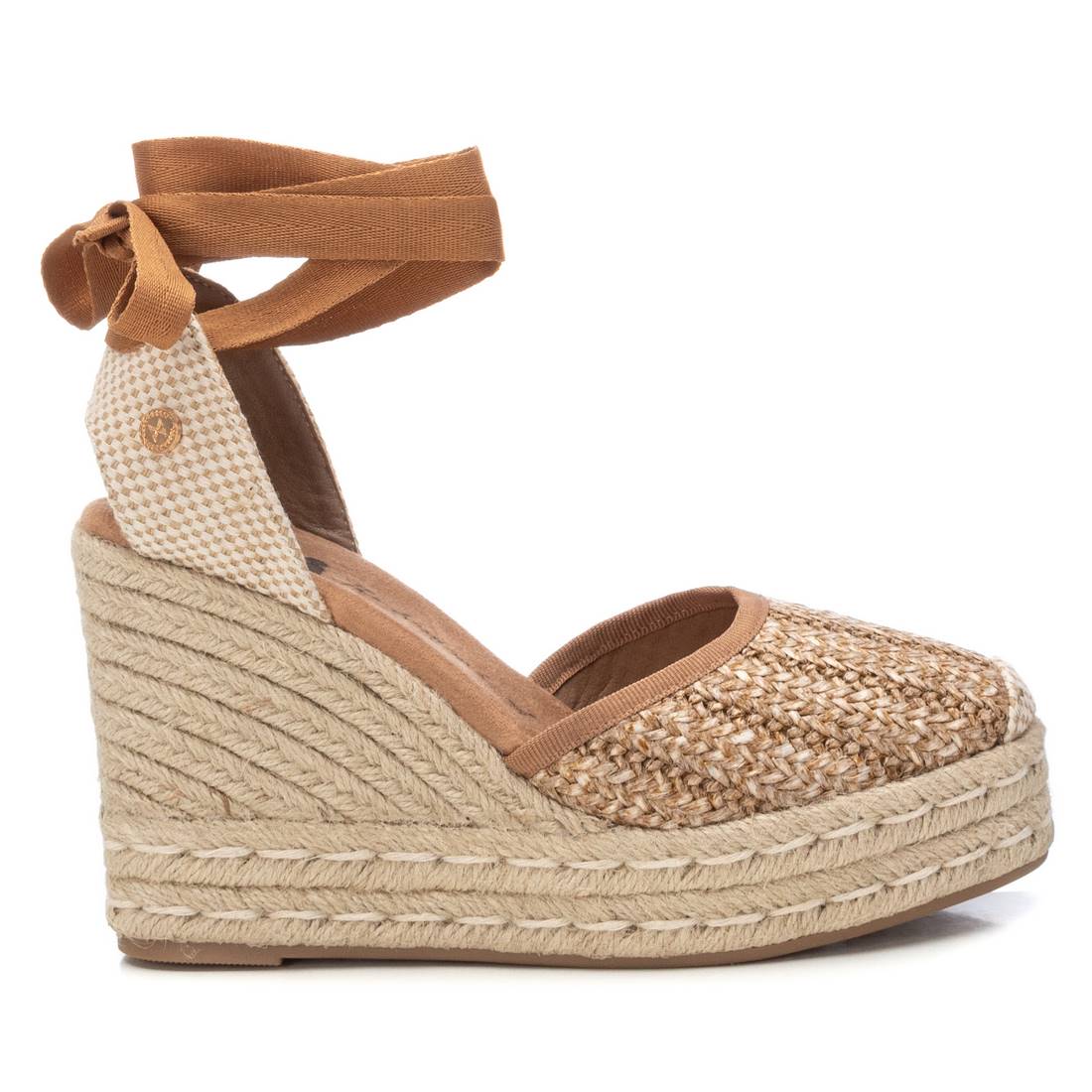 XTI - 143951 - Tie ankle hessian wedge