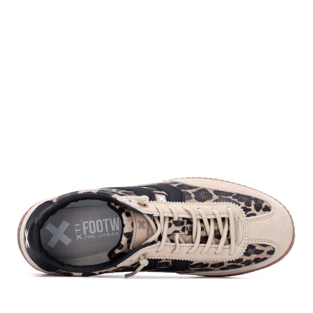 XTI Footwear - 144159 - Animal print side stripe trainer