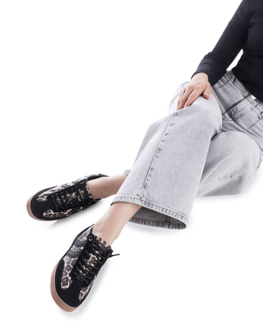 XTI Footwear - 144159 - Animal print side stripe trainer