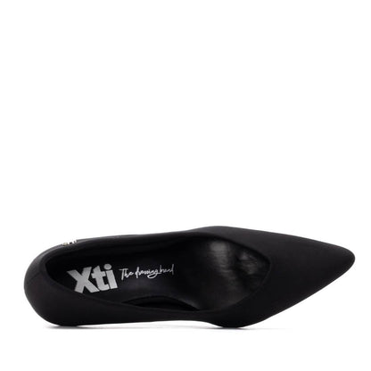 XTI Footwear - 144704 - Scuba fabric kitten heel court shoe