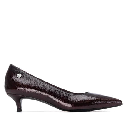 XTI Footwear - 144727 - Patent kitten heel court shoe