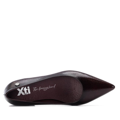 XTI Footwear - 144727 - Patent kitten heel court shoe