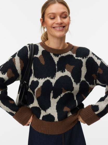 Vero Moda - LEONIE - Animal print chunky knit