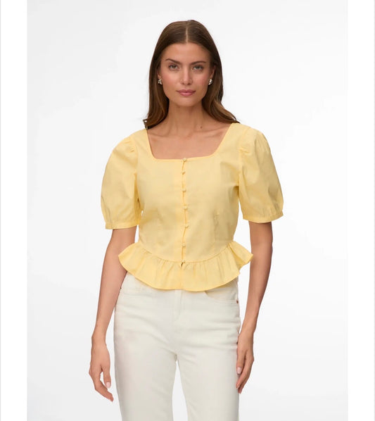 Vero Moda - FRIBA - Button front peplum top