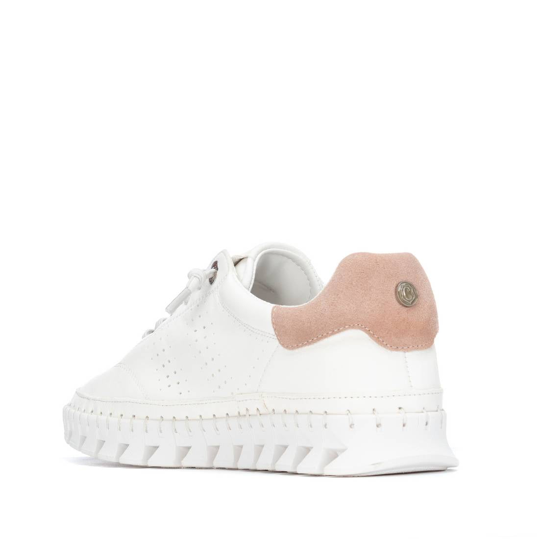 Carmela - 163107 - Soft leather sawtooth style sole trainers