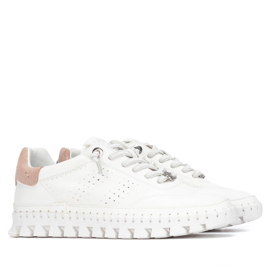 Carmela - 163107 - Soft leather sawtooth style sole trainers