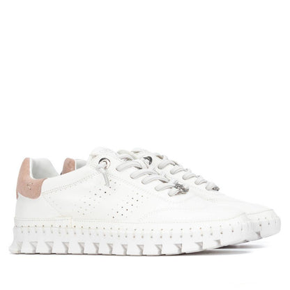 Carmela - 163107 - Soft leather sawtooth style sole trainers