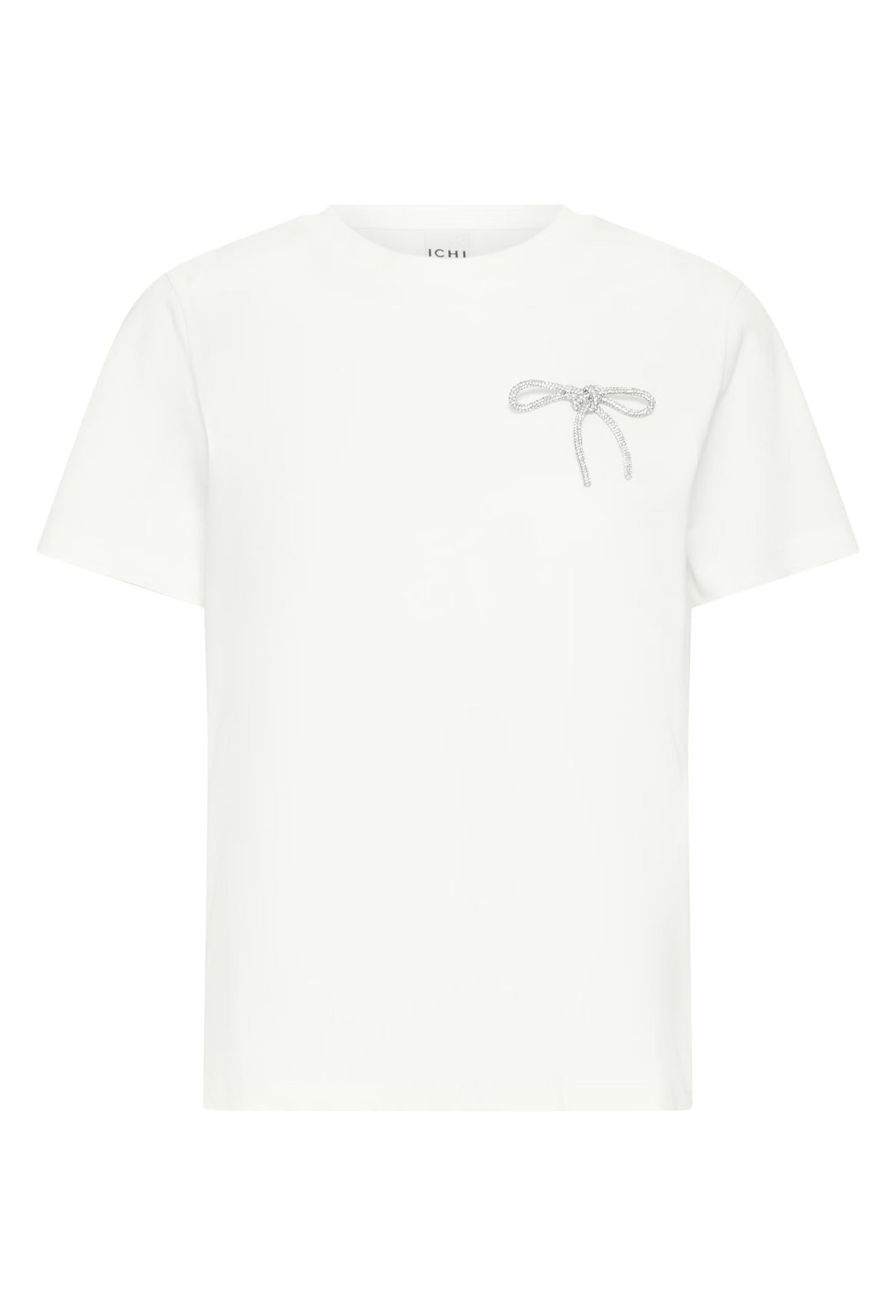 ICHI - KAMILLE - Sequin bow short sleeve T.shirt