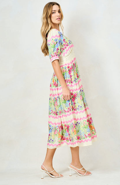 Hope & Ivy - The Larysa - Floral tea dress