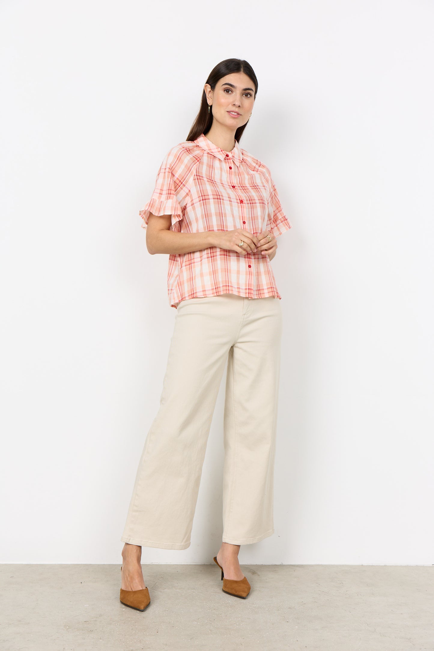 Soya Concept - FARUS 1 - Checked frill sleeve shirt