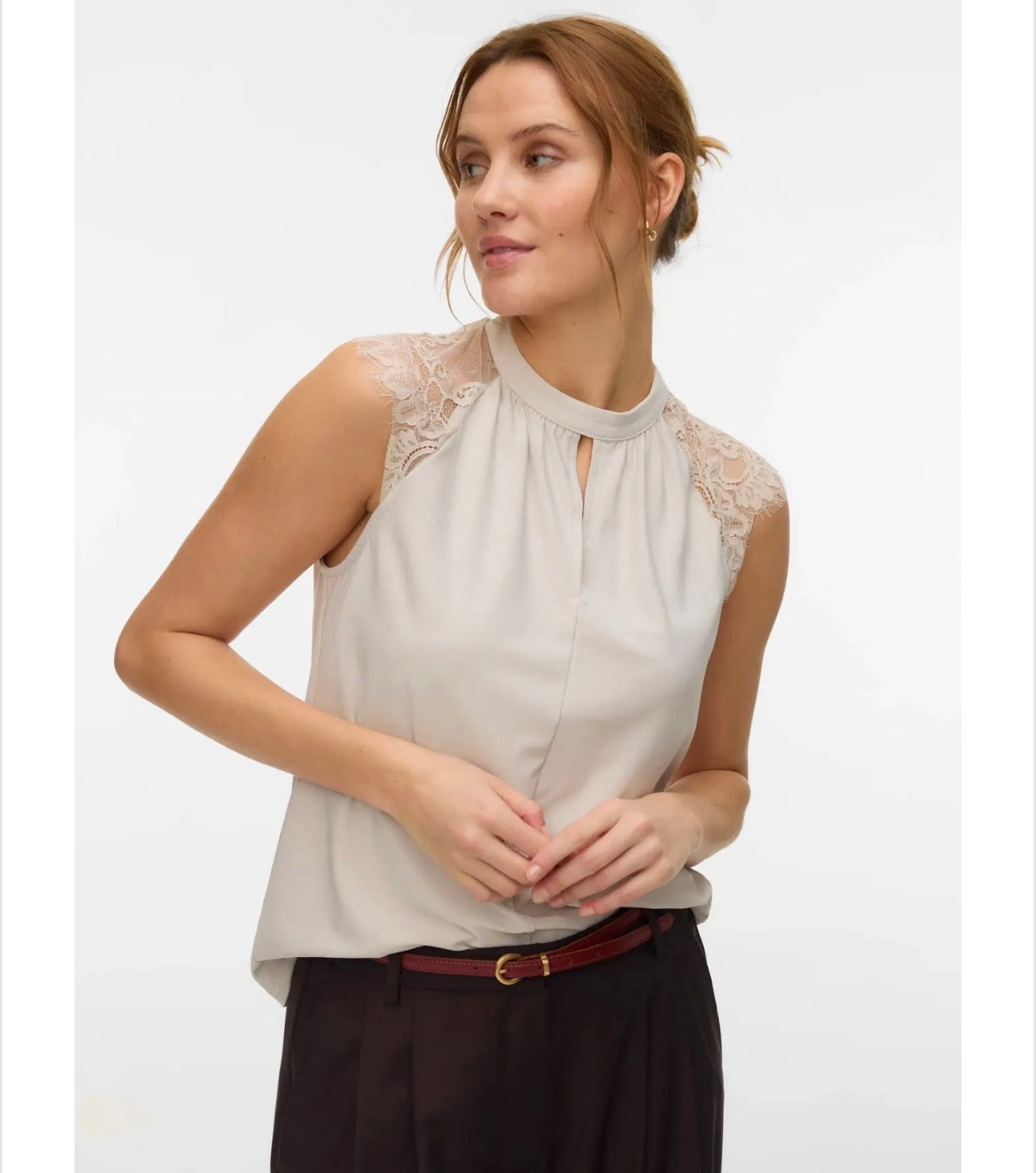 Vero Moda - MILLA - Lace detail sleeveless top