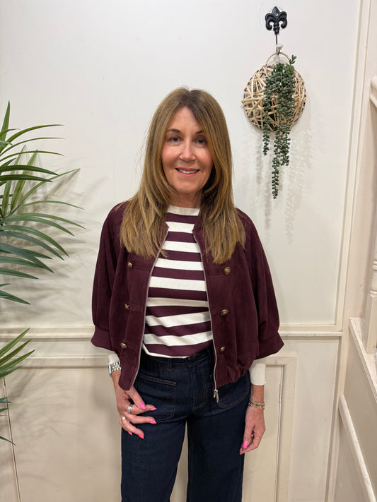 CHEZ - Faux suede military jacket