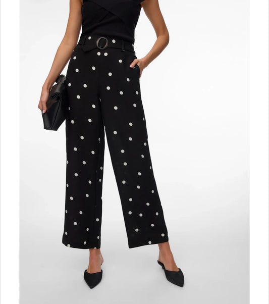 Vero Moda - JOAN - Polka dot high waist trousers