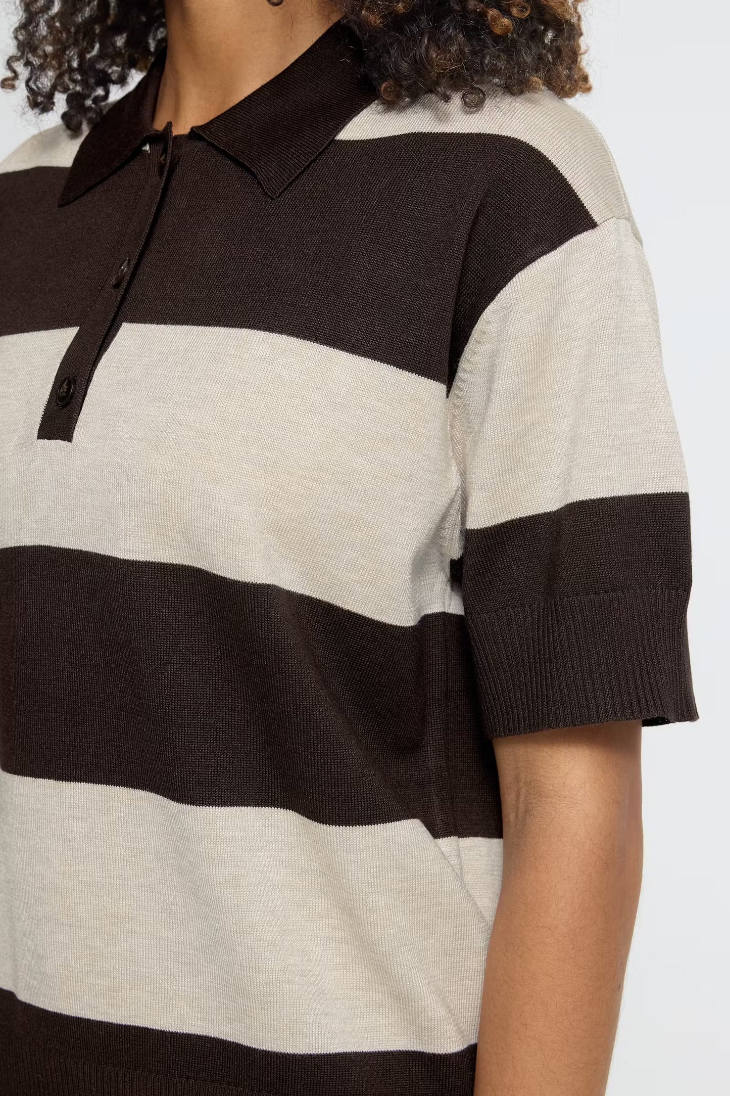 ICHI -LULS - Stripe short sleeve polo