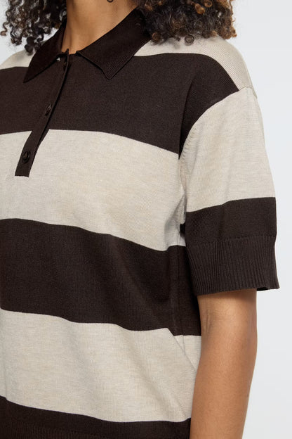ICHI -LULS - Stripe short sleeve polo