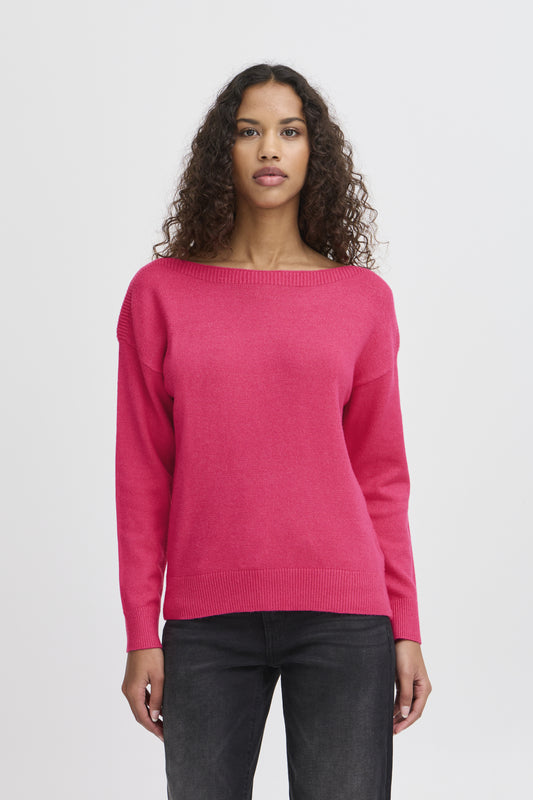 ICHI - SELLA - Slash neck knitted jumper