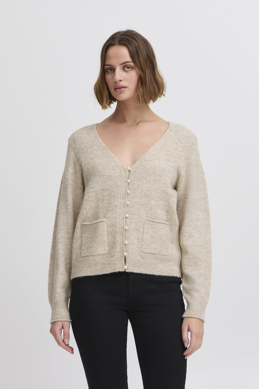 ICHI - BANISE CA - Pearl button cardigan