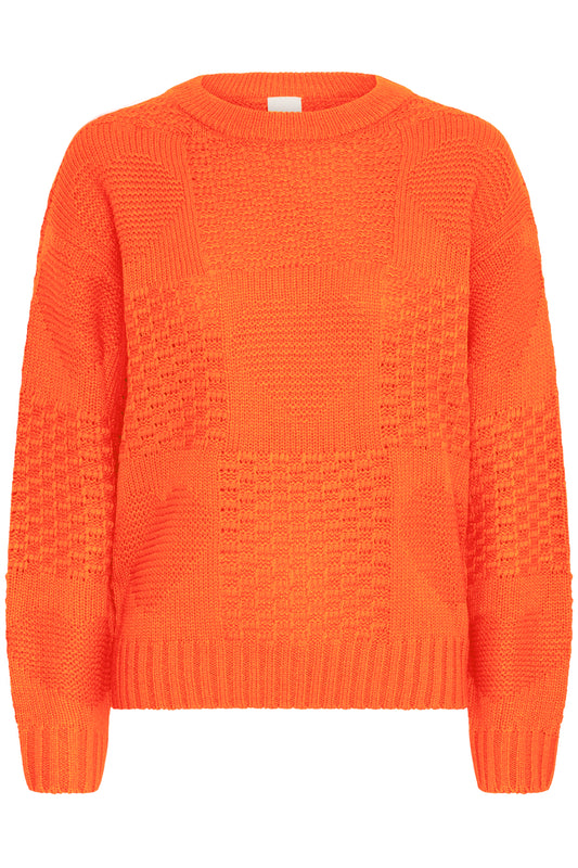 ICHI - AGNETE LS2 - Textured heart detail knitwear