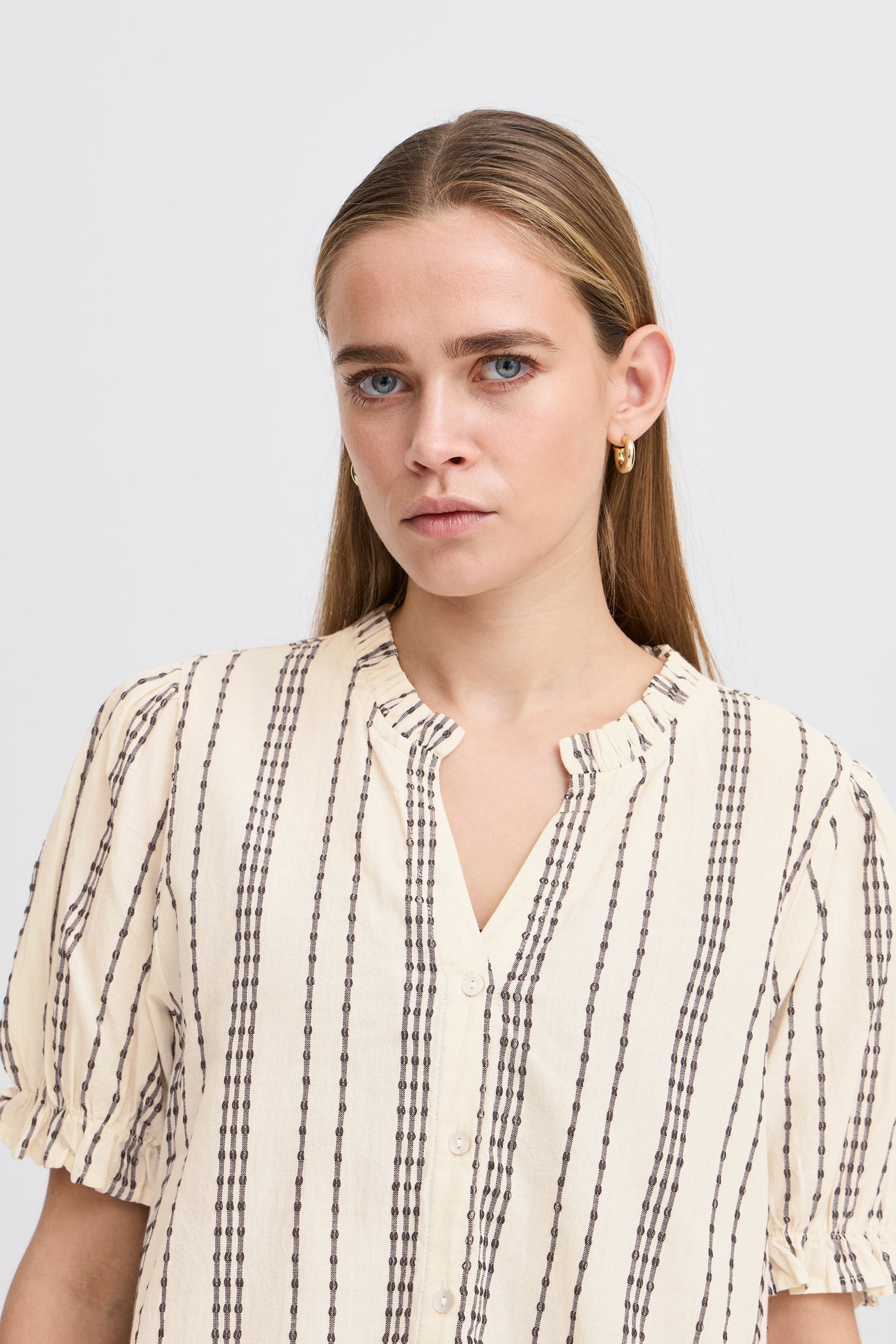 ICHI - JOSINE SH2 - Stripe detail top