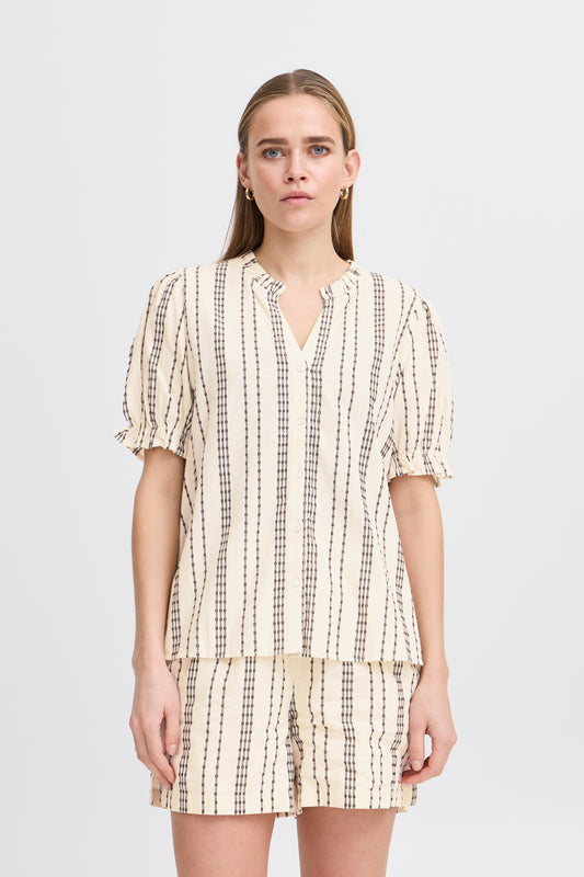 ICHI - JOSINE SH2 - Stripe detail top