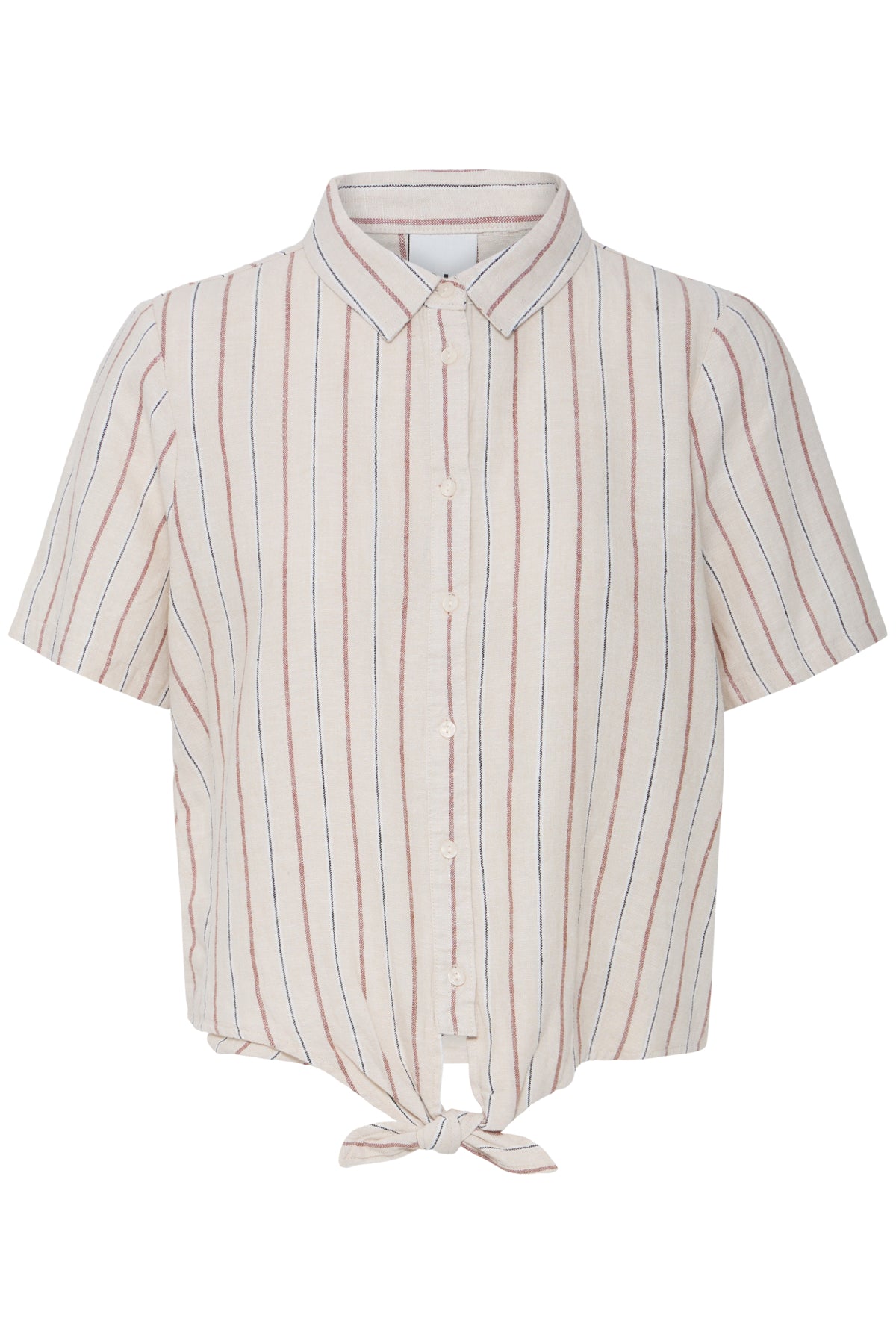 ICHI - LINNO SH2 - Pinstripe linen tie shirt
