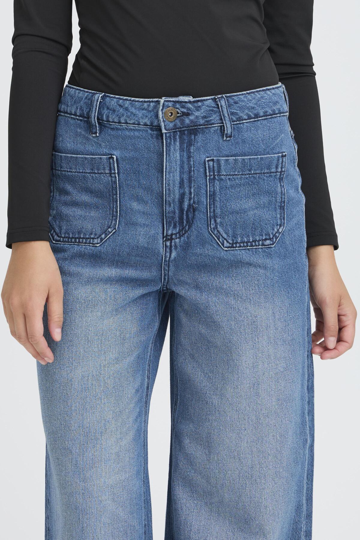 ICHI - PAMMY - High waist cropped ankle jeans