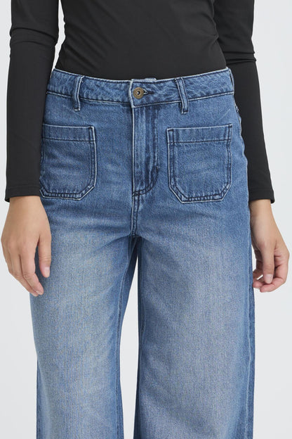 ICHI - PAMMY - High waist cropped ankle jeans