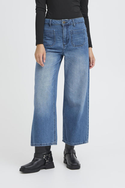 ICHI - PAMMY - High waist cropped ankle jeans