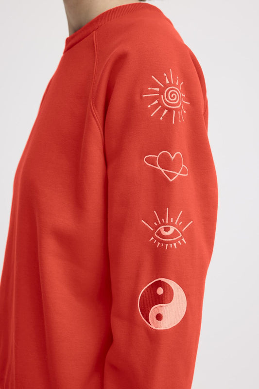 ICHI - LELA - Emoji sleeve detail sweater