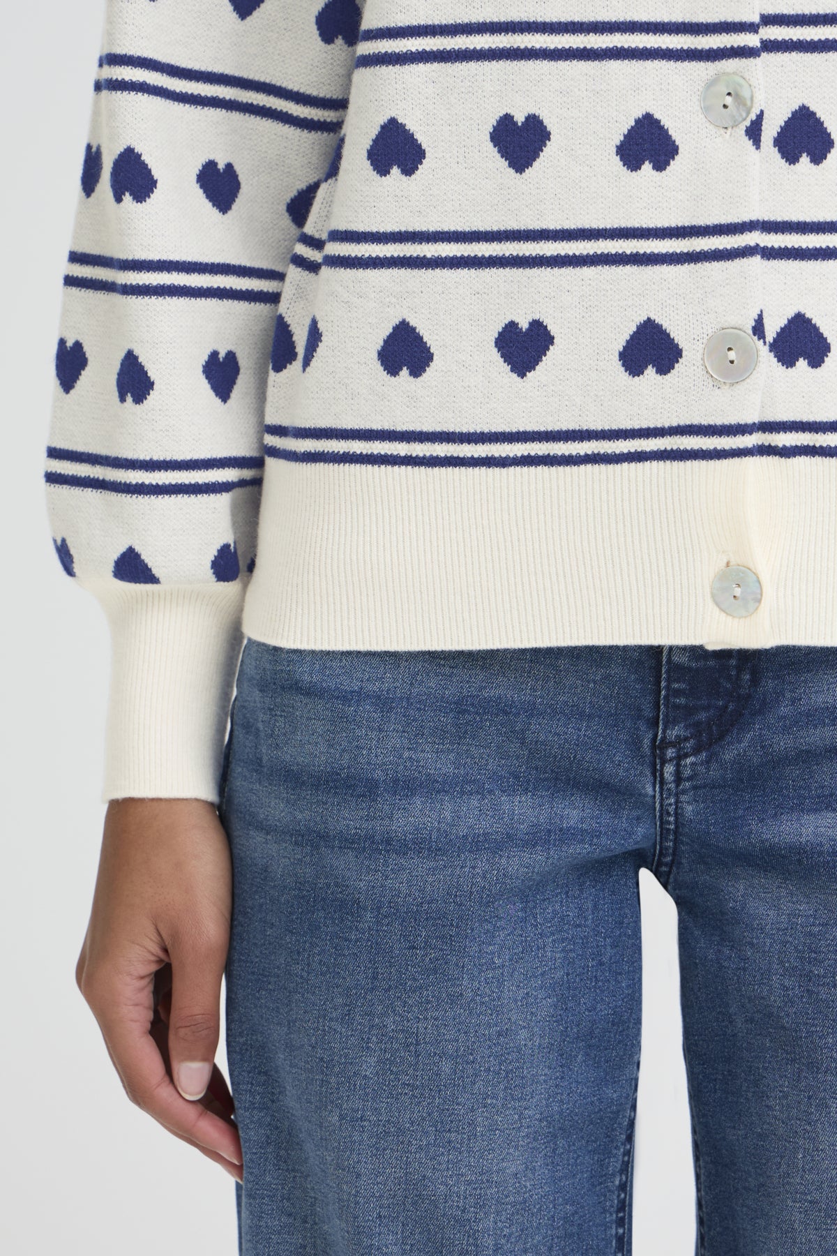 ICHI - BRIELLE - Heart print cardi