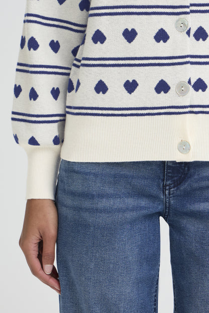 ICHI - BRIELLE - Heart print cardi